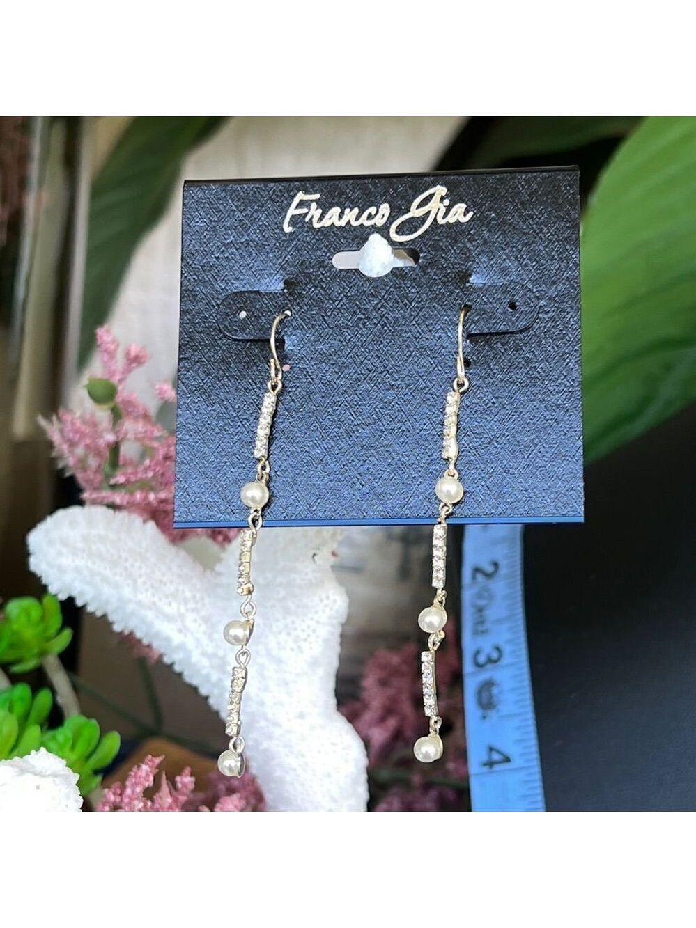 Gold / Pearl Franco Gia  Water Fall Dangle Earrings $16ea / 3 for $25